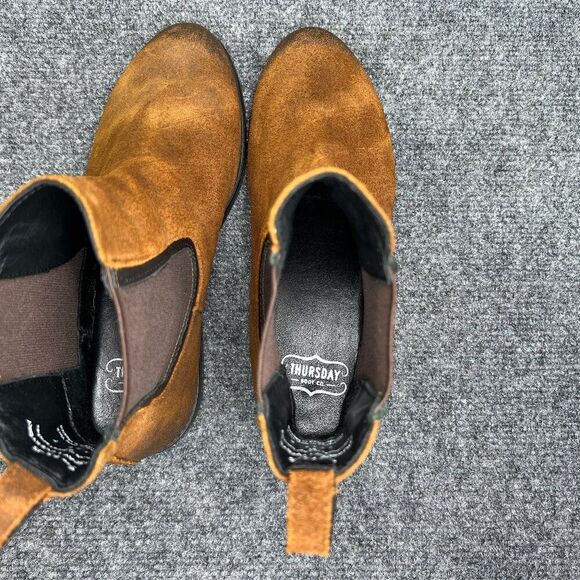 Thursday Duchess Chelsea Boots Women's Size 7.5 Brown Suede Leather Pull On Boot - Picture 9 of 15